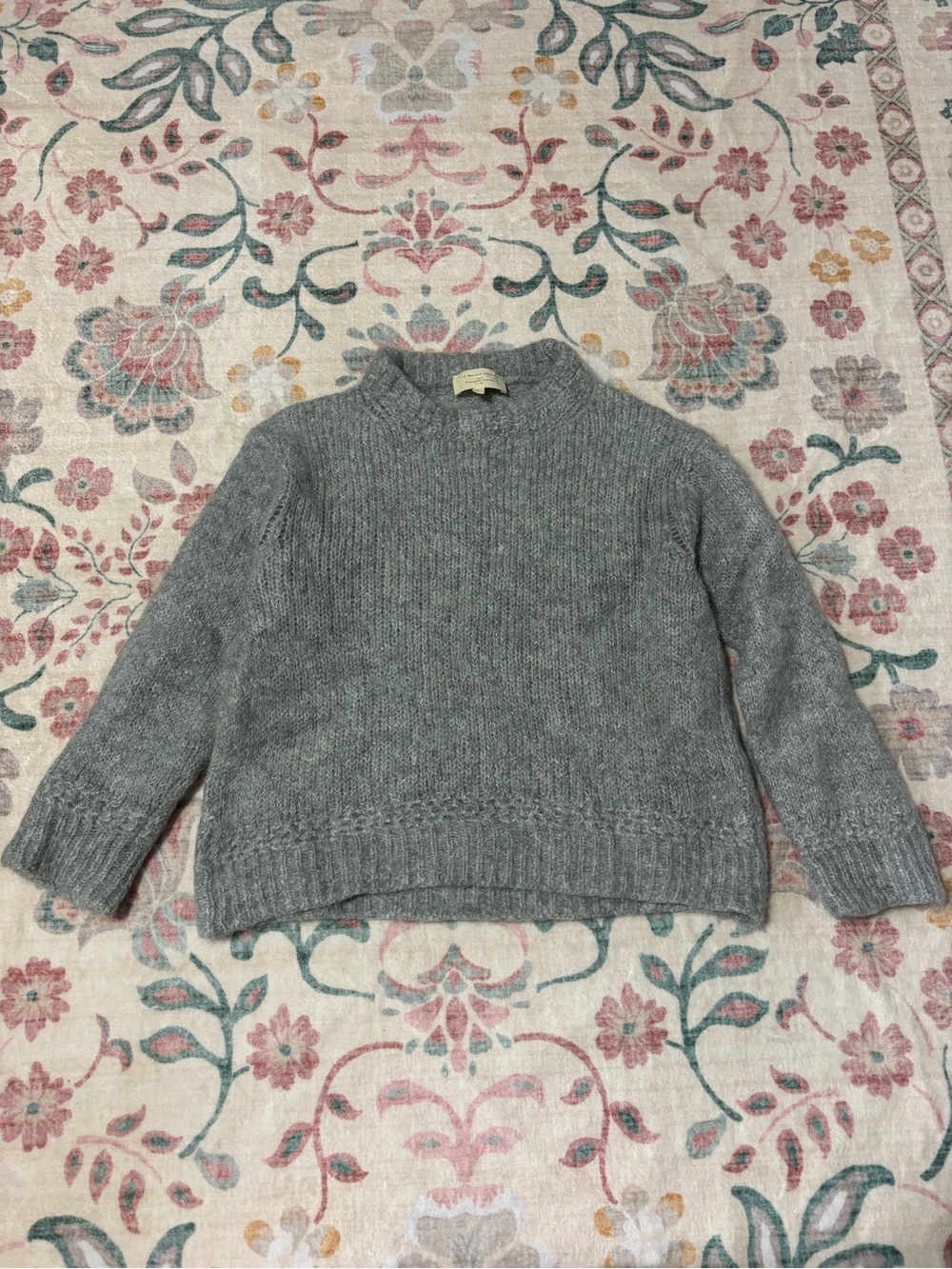 Sezane Soft Gray Mock Neck Sweater